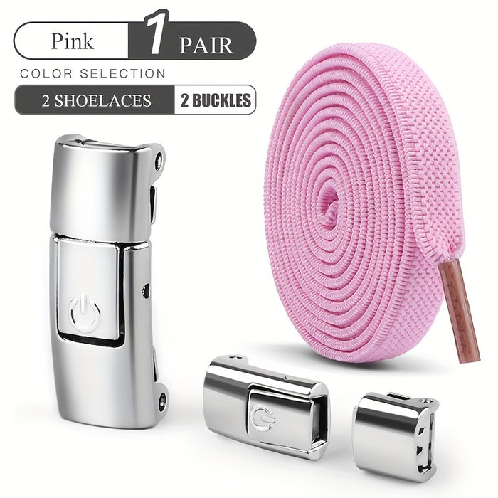 1 pair 2pcs 2pcs 2-Pack Free-Tie Shoelaces with Buckles for Sneakers and Canvas Shoes