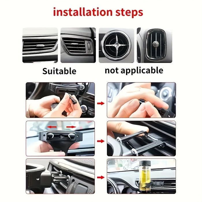 1pc Adjustable PVC Car Cup Holder - Fit, Secure Grip with Sponge Pad Base, Ideal for Water Bottles & Cans, Easy Installation