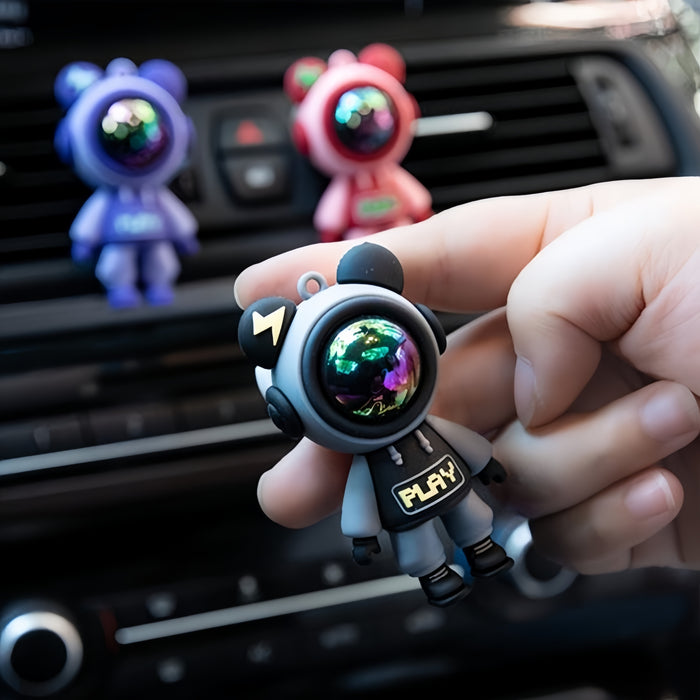 1pc/4pcs Astronaut Lightning Bear Design Car Air Freshener, Car Air Vent Aromatherapy Diffuser Clip, Car Air Outlet Decoration Clip, Car Interior Decoration Accessories Eid Al-Adha Mubarak