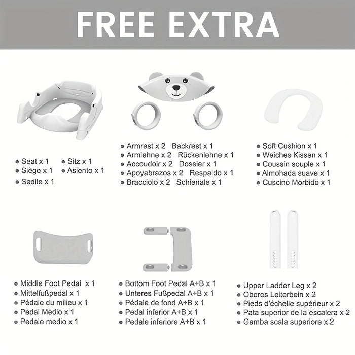 Potty Training Seat, Upgrade Toddler Toilet Seat, 2 In 1 Potty Training Toilet, Splash Guard No-Slip Pad Step Stool