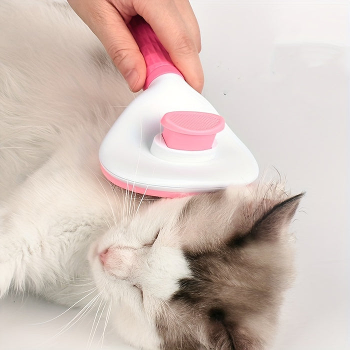 1pc One-Click Cat & Dog Hair Removal Comb with Floating Needle for Easy Pet Grooming