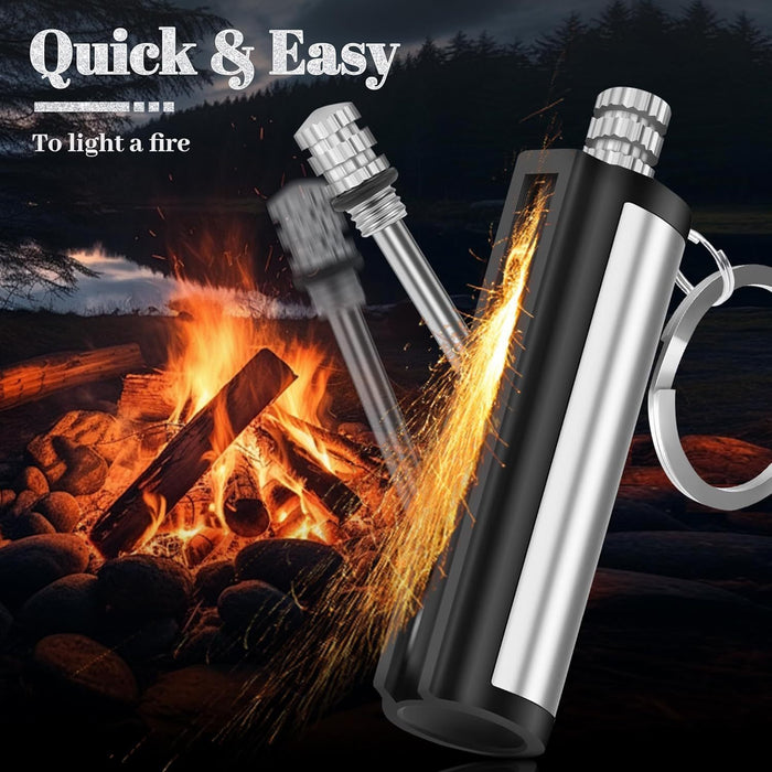 A Pack Of 5 Everlasting Match Lights, A Golden Fire Starter Match Light, A Waterproof Emergency Survival Match Light, Unlimited For Outdoor Camping (oil-free)