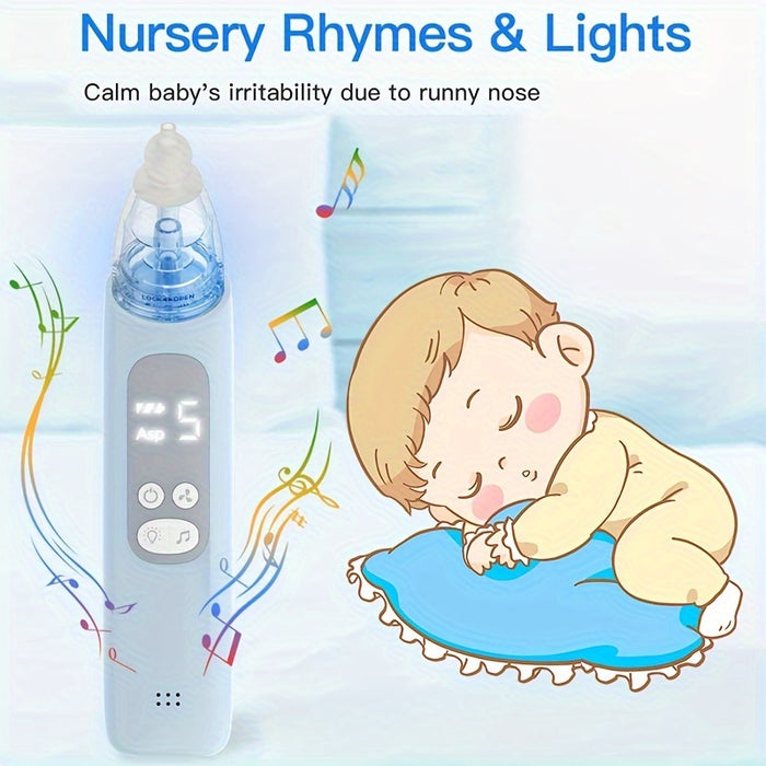 Baby Suction Device, Toddler Electric Suction Device, Automatic Suction Device, Portable Suction Device, Perfect Gift For Families, 5-level Suction, Soothing Light And Nursery Rhymes
