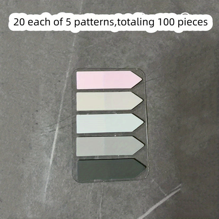 100pcs 100-Pack Portable Sticky Notes: Creative Index Markers & Note Stickers for Students, Index Cards, and Bookmarks