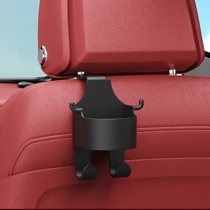 1pc Multi-Function Car Organizer with Hook, Cup Holder & Storage Box - Durable PP Material for Seat Back Drink and Phone Holder