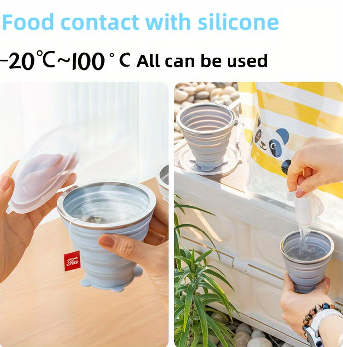 1pc 180/270/320ml Portable Folding Water Cup,  Silicone Food-Grade, Camping, Travel, Outdoor, for Brushing Teeth
