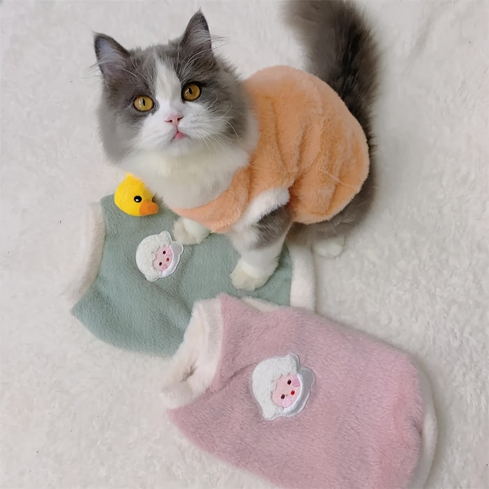 Adorable Autumn And Winter Cat Warm Thick Vest, To Prevent Shedding Christmas Gift
