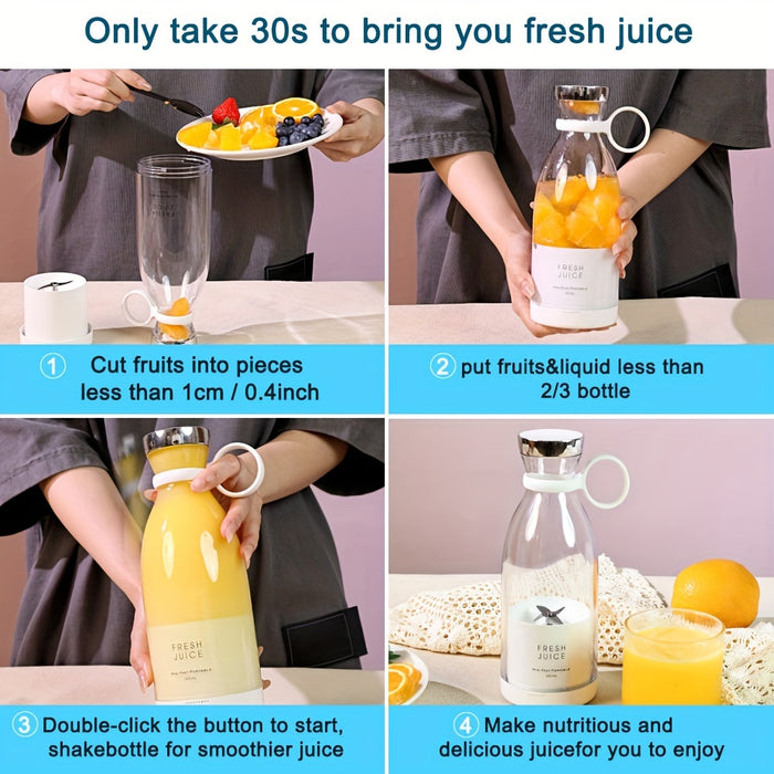 350ml Easy-Carry Cordless Smoothie Maker - Compact & Rechargeable for Healthy Drinks Anywhere