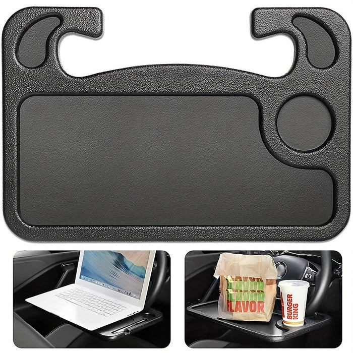 Multifunctional Car Steering Wheel Tray Table: Storage Rack for Phone, Snacks, and More