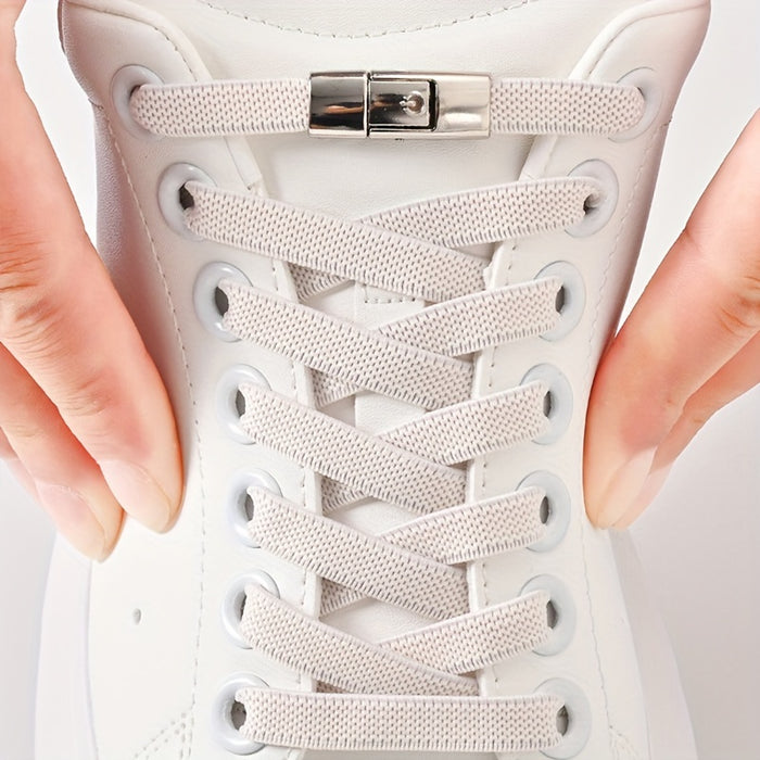 1 pair 2pcs 2pcs 2-Pack Free-Tie Shoelaces with Buckles for Sneakers and Canvas Shoes