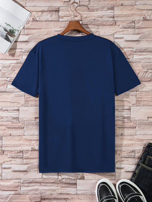 Men's Home Wear Solid Color T-shirt 4pcs Set