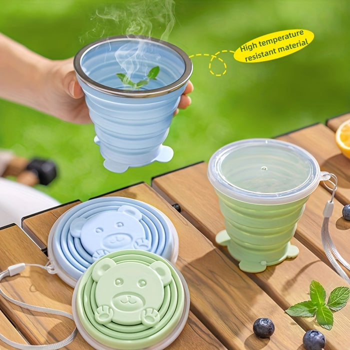 1pc 180/270/320ml Portable Folding Water Cup,  Silicone Food-Grade, Camping, Travel, Outdoor, for Brushing Teeth