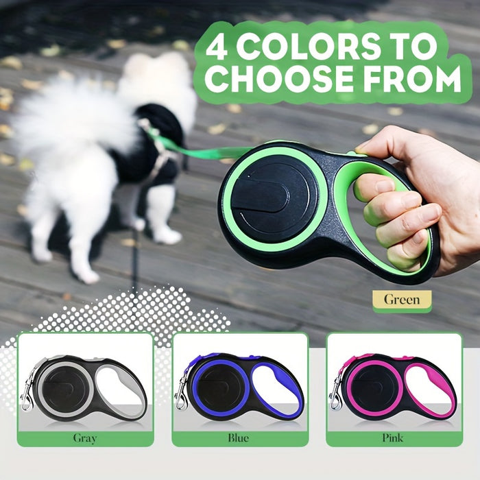 26ft Retractable Dog Leash For Dogs Up To 110lbswith  Anti-Slip Rubber Handle, One-Button Brake