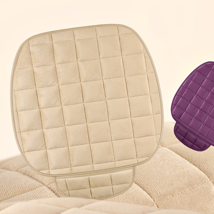 1pc Universal Oval Car Seat Cover, Anti-Slip, Breathable Polyester Fiber, Soft Sponge Filled, Lightweight, Portable, All-Season Vehicle Seat Protector, Hand Wash/Dry Clean Safe