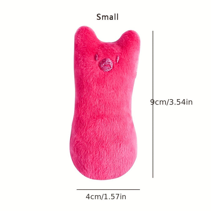 1pc Cat Design Cat Teaser Toy Containing Squeaky Plush Pillow Toy Interactive Pet Supply