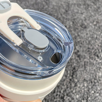 1140ML Stainless Steel Large Capacity Water Cup, Insulation Car and Simple Office Straw Ice Tumbler