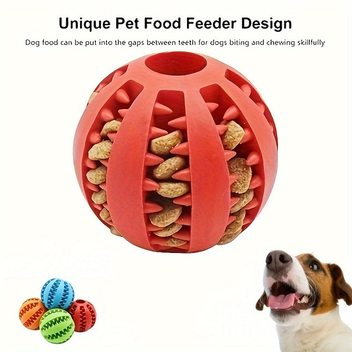 1pc Interactive Rubber Chew Toy for Small Dogs: Durable & Tooth-Cleaning Ball for Puppy Playtime
