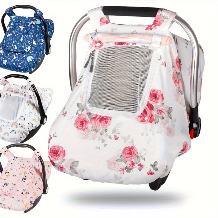 Car Seat Cover Baby, Minky Baby Car Seat Cover, 3 In 1 Carseat Sover For Winter, Winter Carseat Cover For Baby With Storage Bag
