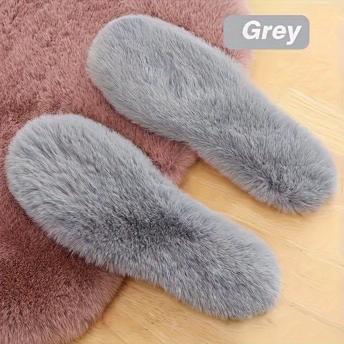 Unisex Winter Wool Shoe Inserts - 1 Pair Thick Fluffy Warm Insole, Cold-Resistant Breathable Sweat-Absorbent Comfort Soft Sole Pads, Casual Fluff Material, Professionally Cleanable - Non-Braided