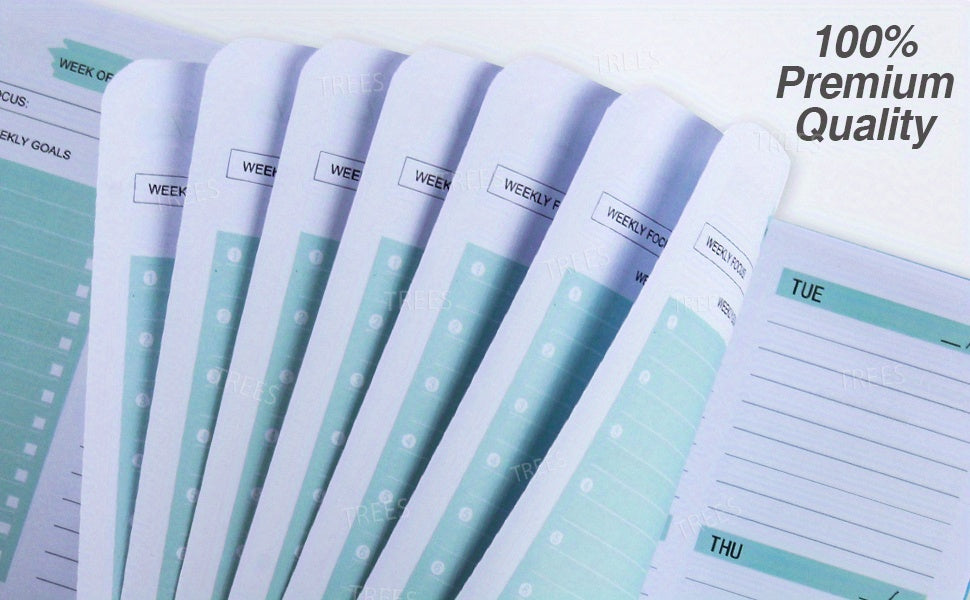 1pc TREES A5 Spiral Undated Planner, 52 Sheets, Daily Weekly Agenda Notebook, PVC Cover, Office School Stationery, Goal Setting & Planning, 8.3x5.5 Inches