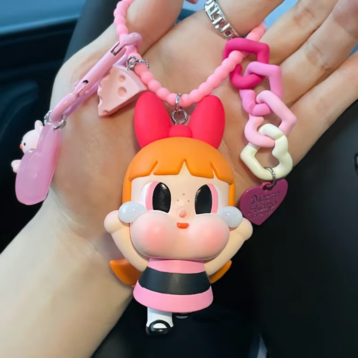 Crybaby Power-puff Girls Cartoon Car Key Pendant Bag Keychain Doll Kawaii Backpack Decoration Doll