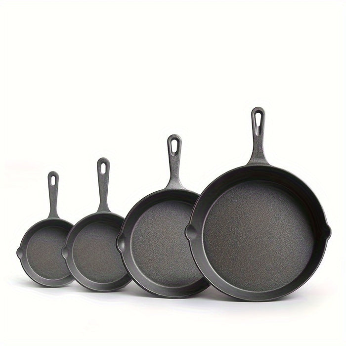 3PCS\4PCS\5pcs Cast Iron Skillet Set, Cast Iron Pan Without Coating Set, 6 Inch/8 Inch/10 Inch Cast Iron Frying Pan, Household Pan, Kitchen Accessories, Home Cook