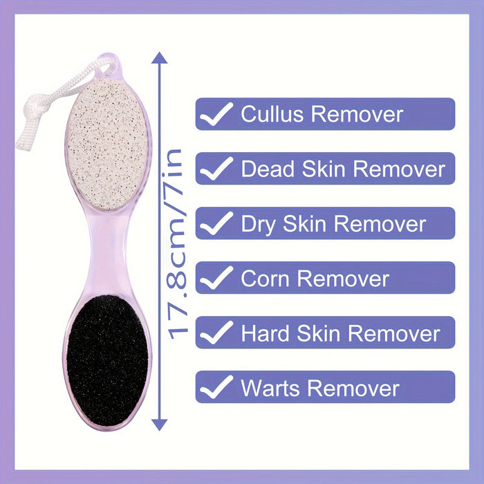 4-in-1 Deluxe Foot Care Paddle Kit - Multifunctional Callus Remover, Foot Exfoliator, Scrubber, and Trimmer with Pumice Stone, Metal File, and Gentle Cleaning Bristles - Unscented, Durable Plastic, Manual Operation, No Batter