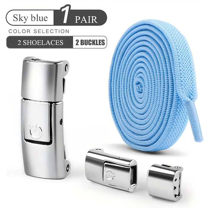 1 pair 2pcs 2pcs 2-Pack Free-Tie Shoelaces with Buckles for Sneakers and Canvas Shoes