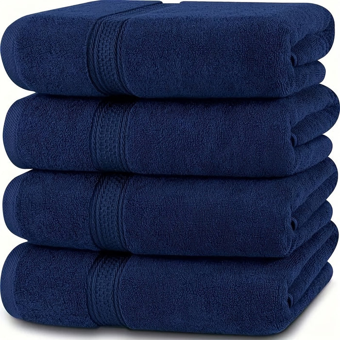 4-Pack Luxurious Cotton Hand Towels - Woven Face Towels, Highly Absorbent, Soft & Skin-Friendly for Home, Hotel, Spa