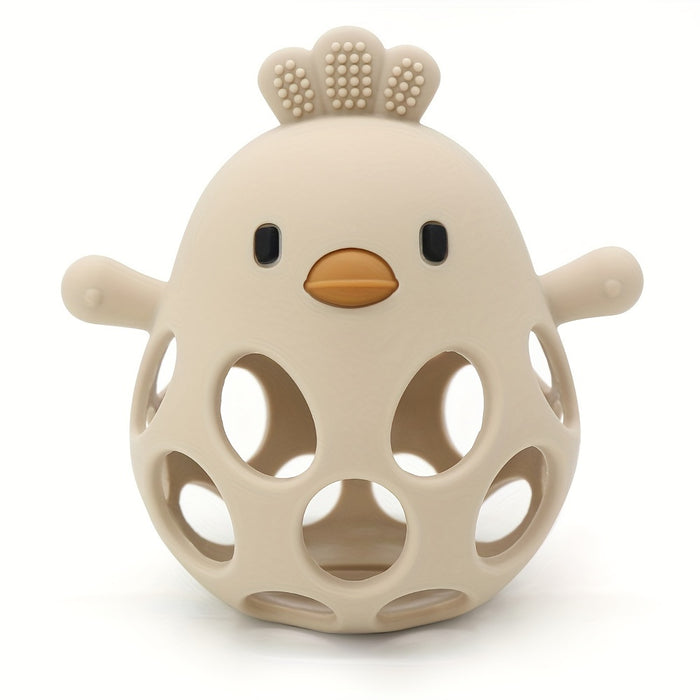 Handheld Ball Rattle Toy, Hollow Chick Teething Ring