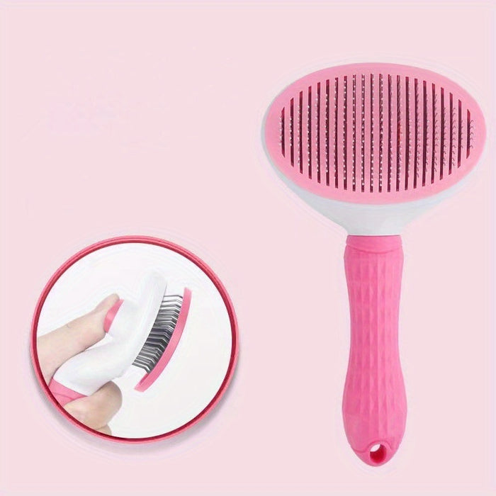 1pc One-Click Cat & Dog Hair Removal Comb with Floating Needle for Easy Pet Grooming