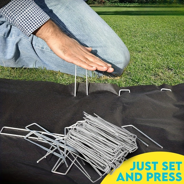 15/25pcs Galvanized Garden Landscape Pin, U-shaped Lawn Fabric Landscape Pin For Safety Garden Flower Plants Supplies, Garden Balcony Planting Supplies, Planters & Container Accessories