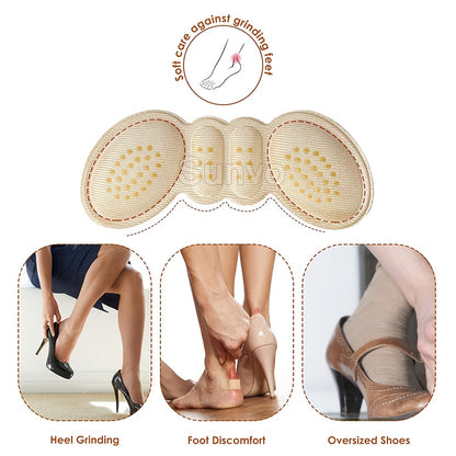 1 Pair/5 Pairs 4D Heel Stickers - Soft Polyester Pads for High Heels, Anti-Slip and Prevents Heel Wear, Invisible Design