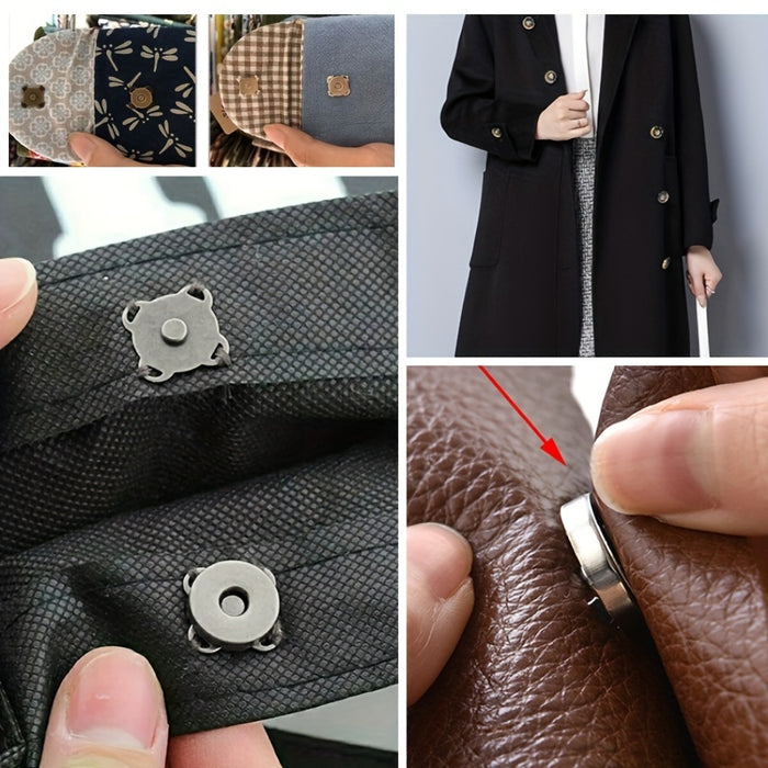 5/8 Pairs Hand-sewn Magnetic Invisible Snap Buttons DIY Plum Blossom Buckles Strong Magnetic Buttons, Clothing Bag Accessories