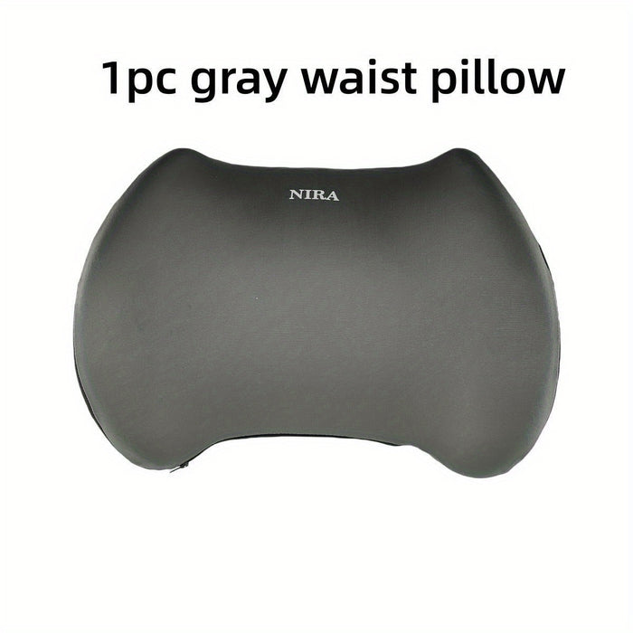 1pc Memory Foam Car Neck and Lumbar Pillow - Comfortable Support for Headrest and Back Cushion - Ideal for Drivers and Passengers