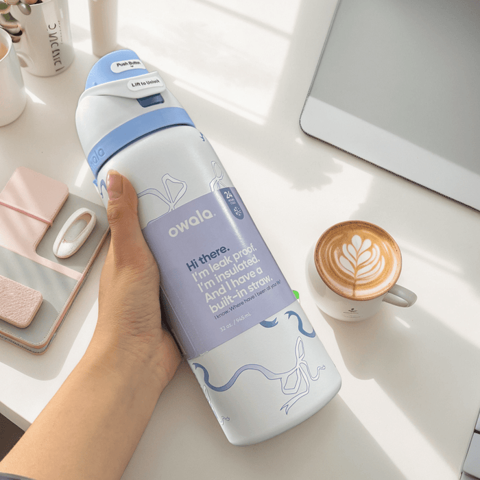 Owala freesip 32oz Stainless Steel Vacuum Insulated Tumbler with Straw Lid & Handle - Double-Wall Thermal Cup, Leakproo Travel, Office Reusable Insulated Bottle for Hot/Cold Drinks, Gym, Travel, Office Available in multiple c