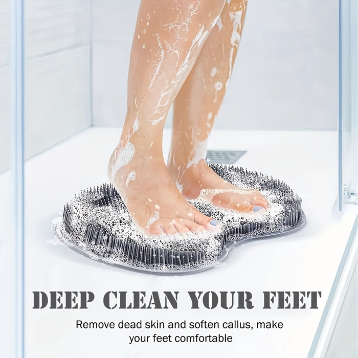 [1pc Deep Cleaning Foot Scrubber] 1pc SoftBreeze Silicone Foot Scrubber Pad with Suction Cup, Hypoallergenic Non-Slip Deep Cleaning Foot Massager for Shower, Unscented Manual Exfoliating Foot Brush for Home Bathroom Use