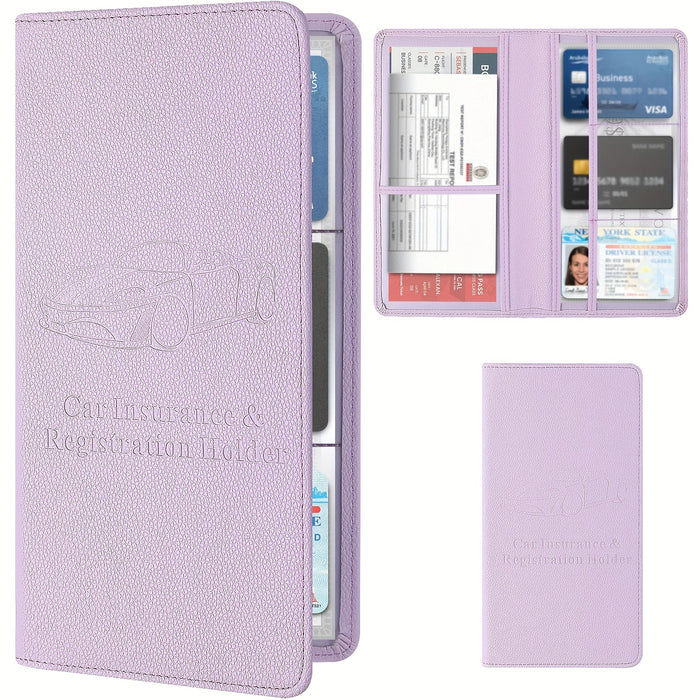 Premium Car Document Wallet for Men & Women, Faux Leather Glove Box Organizer for Registration, Insurance, Manual, and More