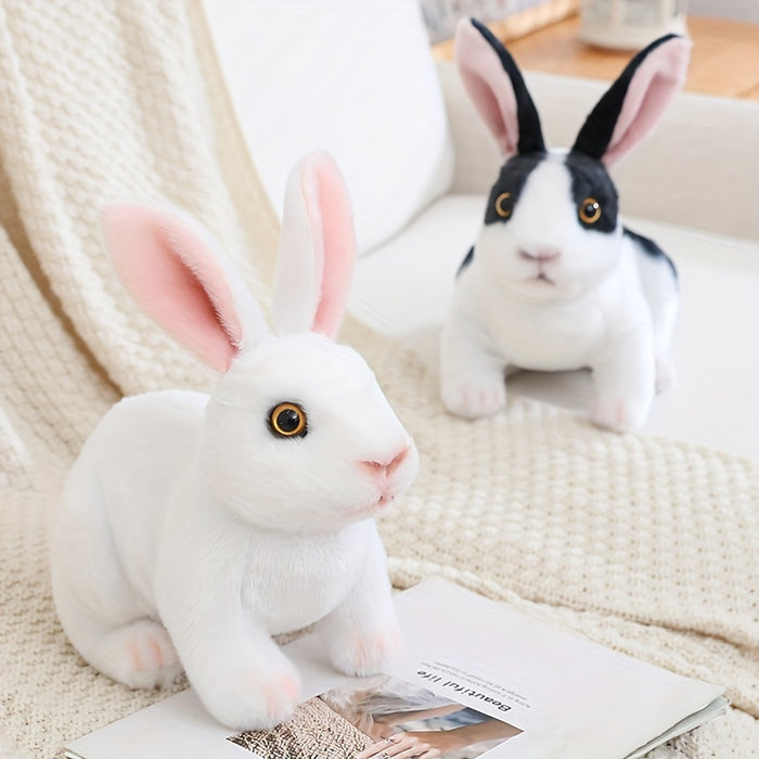 6.29in Lifelike Cute Rabbits Plush Toy - Realistic Bunny Simulation Model, 16cm Photo Props for Birthday, Home Decoration, Easter, Christmas, and Halloween Gifts