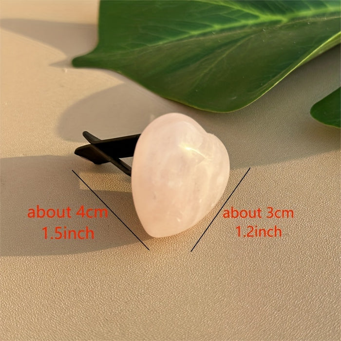 1pc Natural Quartz Crystal Car Vent Clip, Star Moon Heart Shape, Non-Electric Auto Air Vent Decoration, Ideal for Christmas Halloween Graduation Juneteenth Gifts