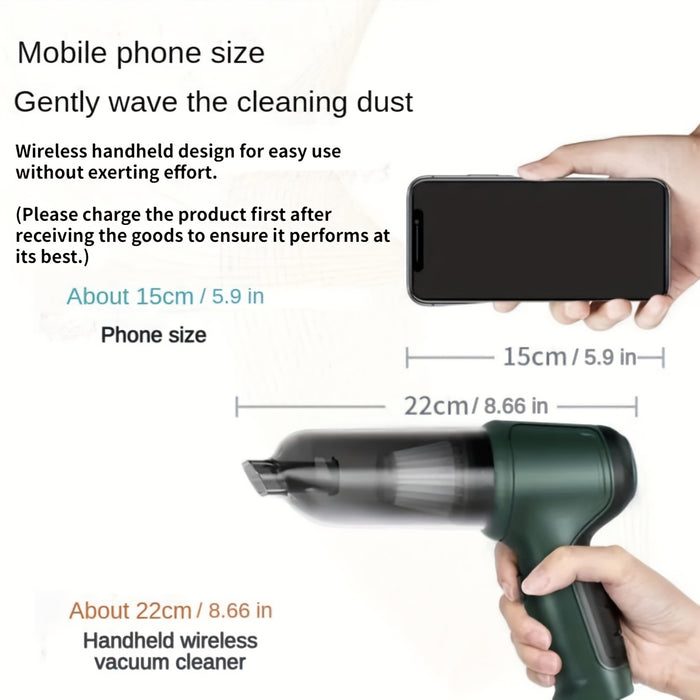 3-in-1 Wireless Vacuum Cleaner: Powerful Suction, Air Extraction & Dust Blowing for Home & Car Use