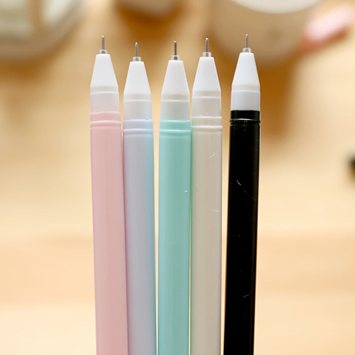 6pcs 6 Pcs Cartoon Cute Wagging Tail Cat Gel Pens, Black Water Pen for Students, Signature Pens