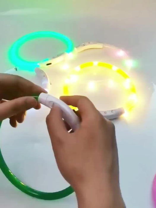 Rechargeable LED Dog Collar with Anti-Loss Feature, Bright Night Light for Dogs
