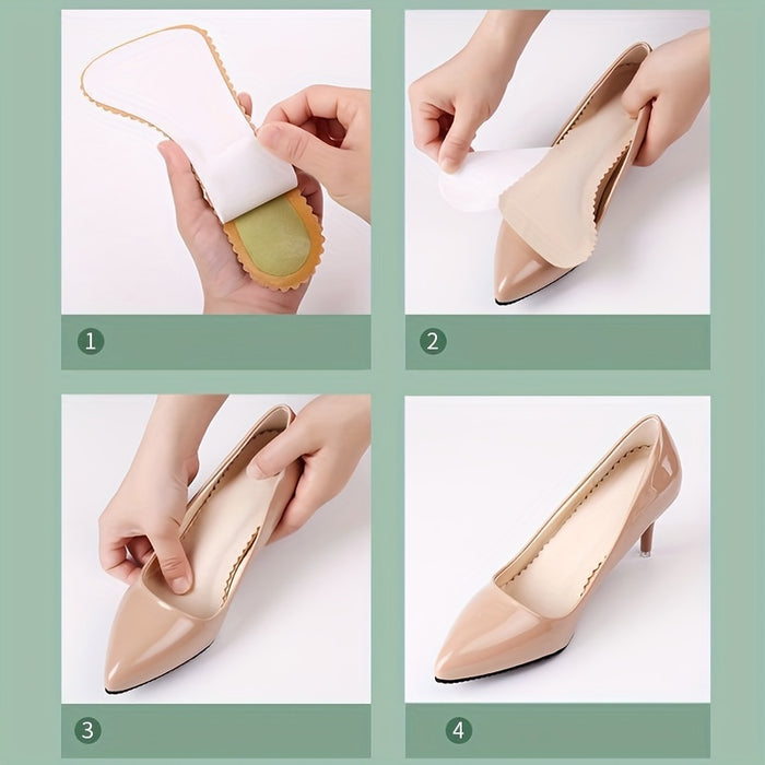 1pair Non-slip Cropped Insoles, High-heeled Shoes Insoles, Soft Breathable Sweat-absorbing Insoles
