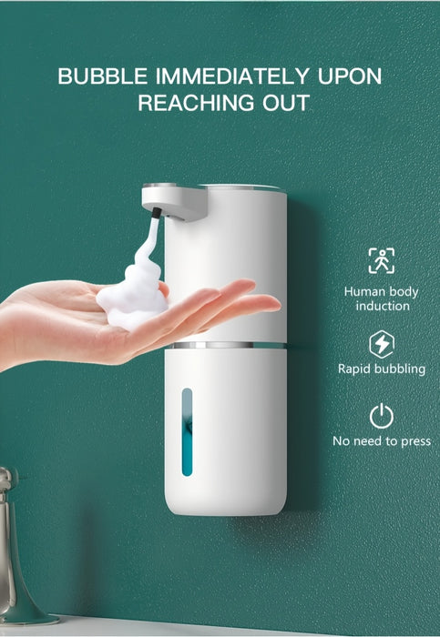 380mL Automatic Soap Dispenser with Touchless Sensor - Wall-Mounted, Rechargeable Lithium Battery, USB Charging, Modern Black Design for Bathroom and Kitchen, Bathroom Soap Dispenser|Modern Soap Dispenser|Touchless Soap Dispe