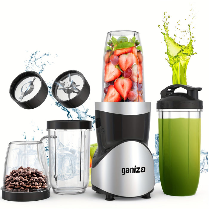 Ganiza Smoothie Juicers, Blender For Shakes And Smoothies, 15pcs Personal Blender And Grinder Combo For Kitchen, Smoothies Maker With 4 BPA-Free Portable Blender Cup, Nutritious Recipe, MAX 900W, Gifts For Family And Friends