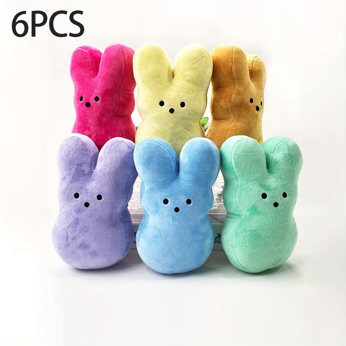 6pcs Easter Bunny Plush Toys Cute Animal Bunny Stuffed Doll Toy Desktop Sofa Decor Comfort Doll Pillow Toys For Kids Easter Decoration, 13cm/5.11inch