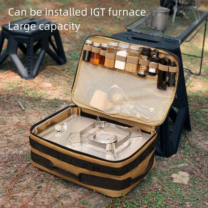 [Large Outdoor Cooking Set] 15L Large Capacity Outdoor Cooking Utensils Set - With Storage Function, Shockproof Picnic Pot And Gas Canister Storage Bag Included - Perfect for Outdoor Party, Camping, Travel