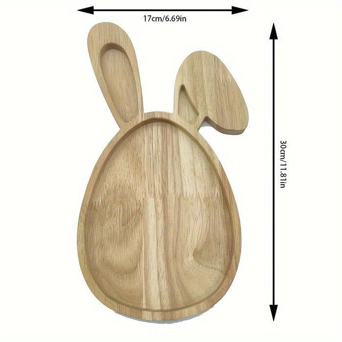 Easter Bunny-Shaped Wooden Serving Tray - Contemporary Rabbit Design for Afternoon Tea & Snacks, Smooth Oil-Rubbed Finish, Ideal for Holiday Entertaining, Afternoon Tea Accessory|Bunnyshaped Design|Smooth Wooden Surface, Rabb