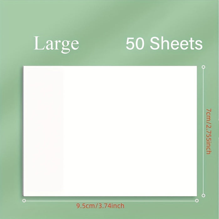 1pc 50 sheets 50-Sheet Transparent Sticky Notes: Waterproof Self-Adhesive Translucent Notes for Books, Journals, and Office Use